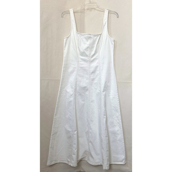 Old Navy Dresses & Skirts - Old Navy Coastal Casual Ecru Sea Salt Fit & Flare Denim Cami Midi Dress Size M